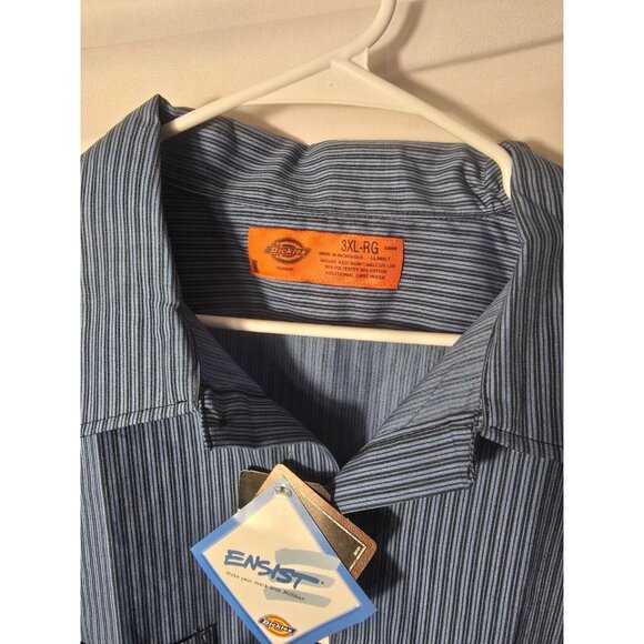 New NWT Dickies work Shirt Button up Long Sleeve Mens Big Tall SIze 3X 3XL Blue - Picture 3 of 4